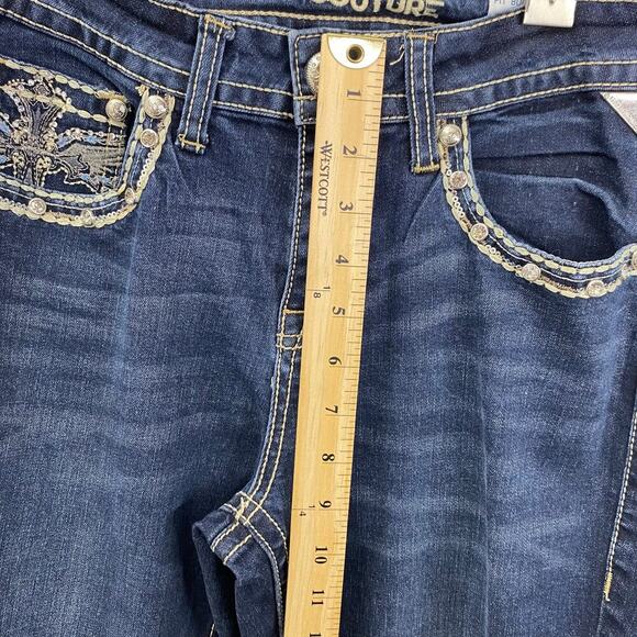Sexy Couture Boot Fit Size 9 Western Jeans Embelish Bling Embroidery Backpocket - Picture 10 of 11